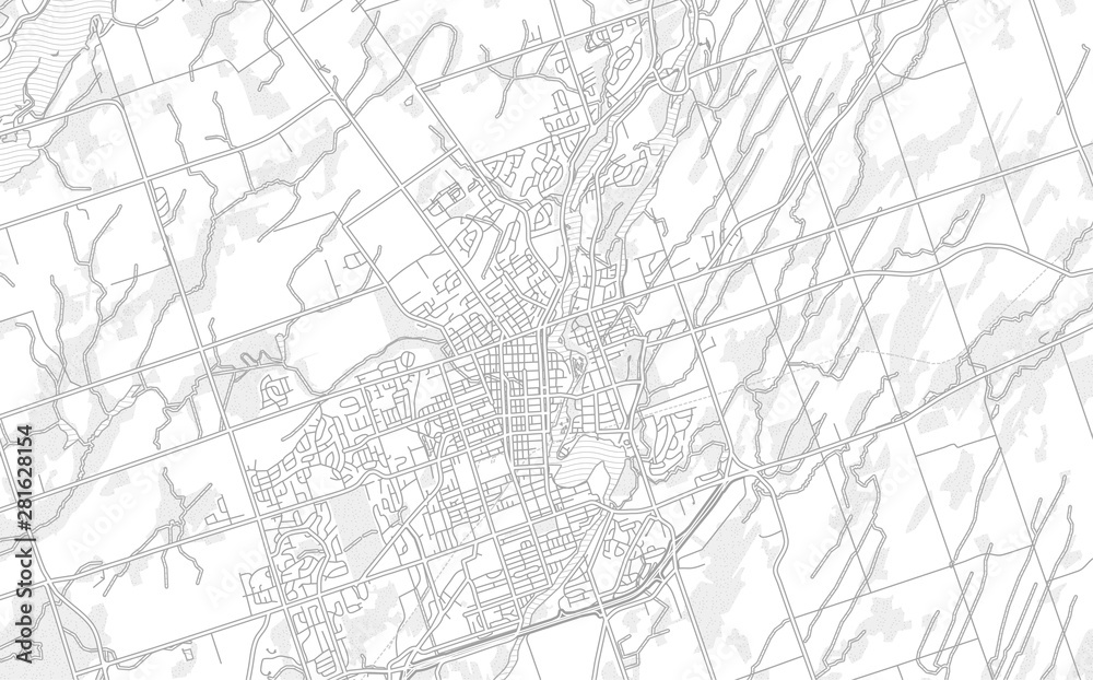 Peterborough, Ontario, Canada, bright outlined vector map