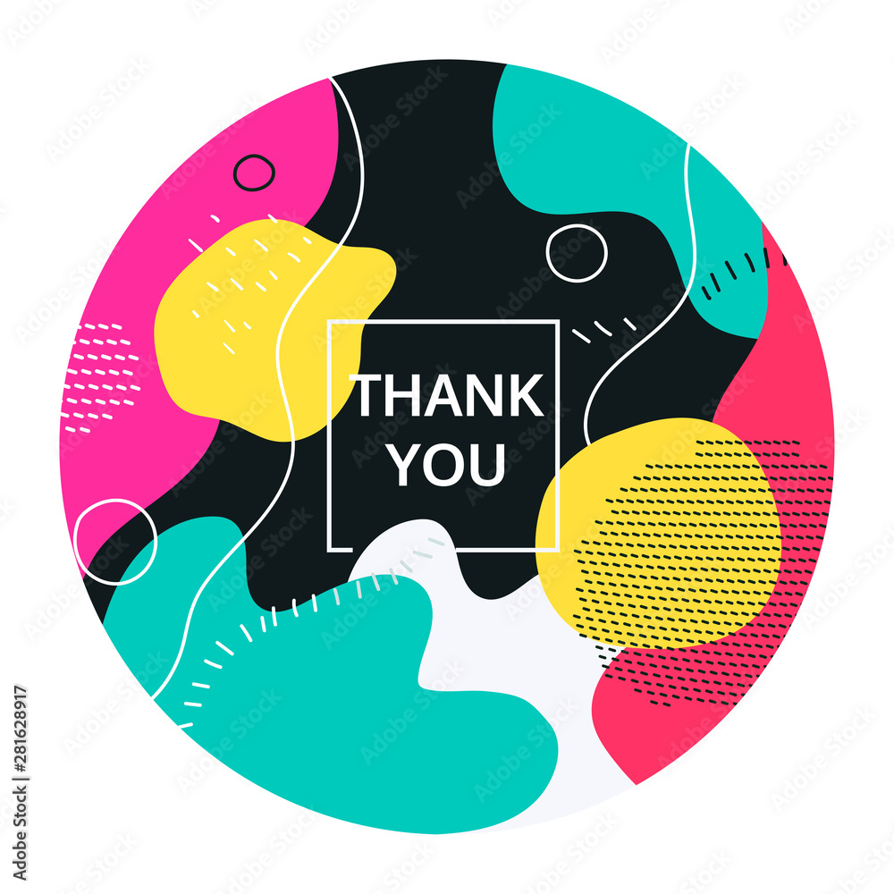 Thank you - modern flat design style abstract banner
