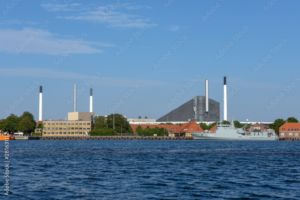 Facotry Plant along sea in Copenhagen, Denmark..