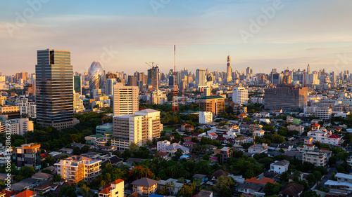 Bangkok city view at sunset. Thailand.