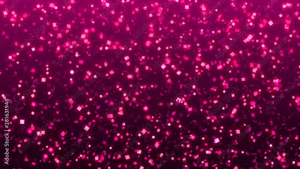 Beautiful Floating round particles with flare on color background in slow motion. Seamless looping animation.