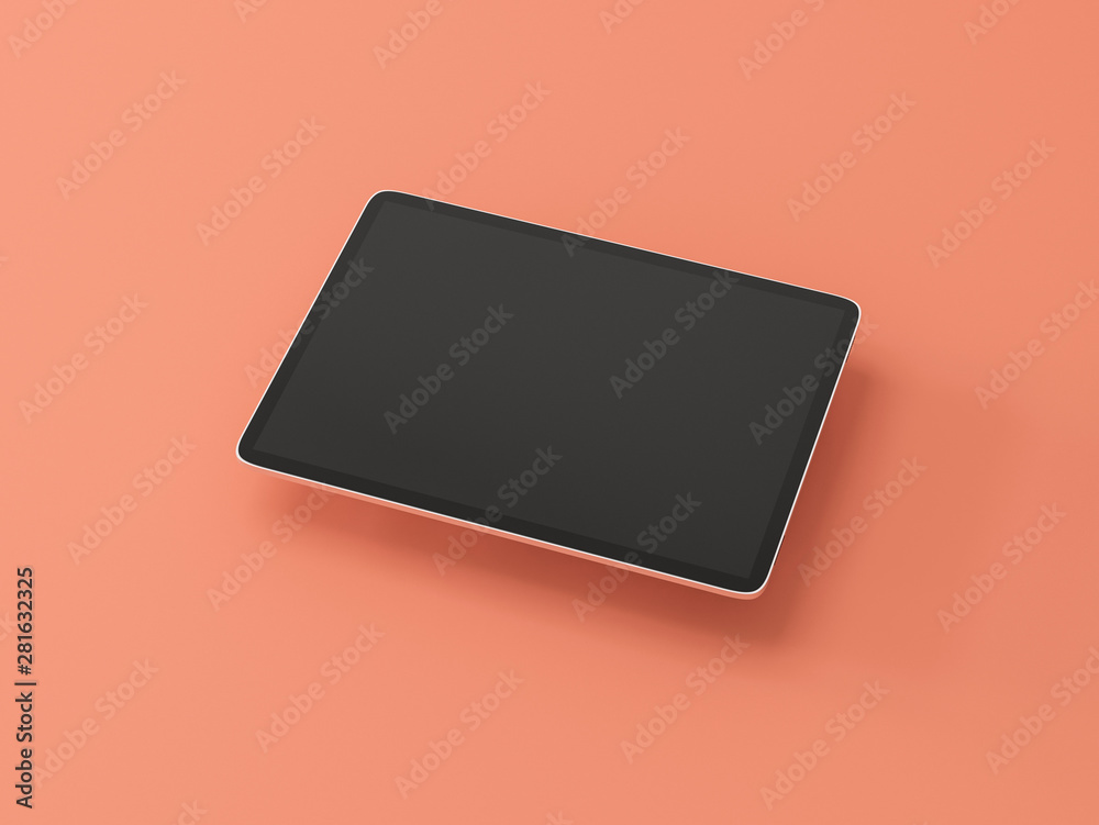 Digital Tablet Mockup on coral background Digital Tablet Mockup on coral background