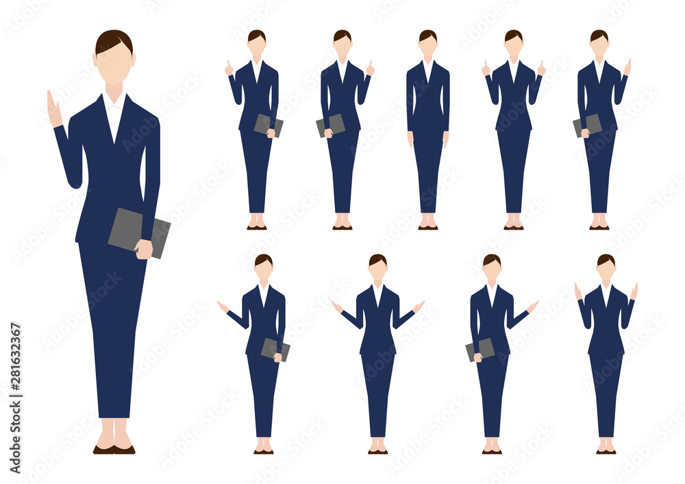 Set of business people. Vector illustration. Flat design. White background. Set of business people. Vector illustration. Flat design. White background.