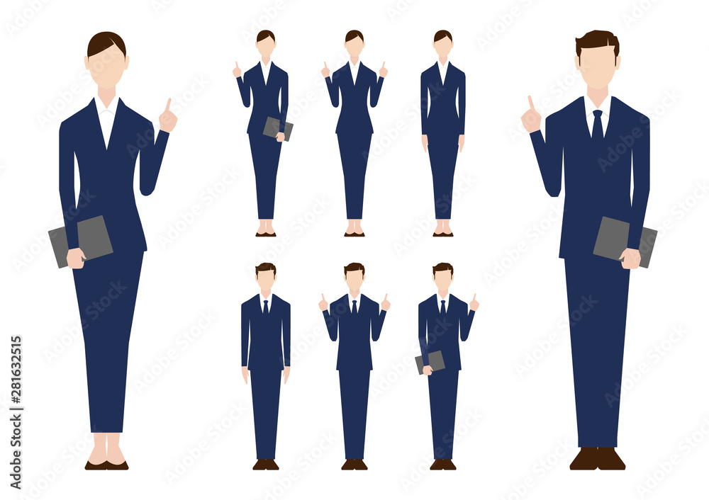 Set of business people. Vector illustration. Flat design. Man and woman. . No.3. White background. Set of business people. Vector illustration. Flat design. Man and woman. . No.3. White background.