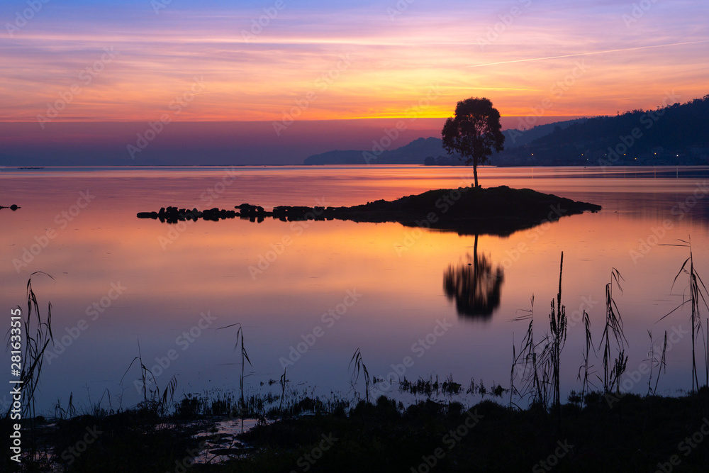 sunset at the ria de Pontevedra, Galicia, Spain sunset at the ria de Pontevedra, Galicia, Spain