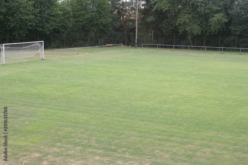 Obraz premium Fußballplatz, Fußballtor