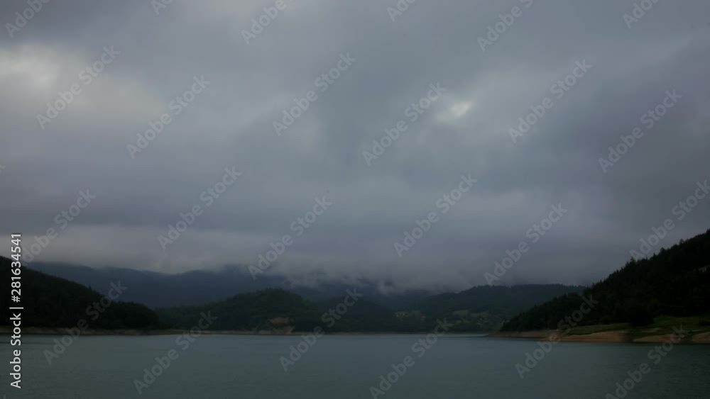 Evening timelapse of bad weather over Zaovine Lake Evening timelapse of bad weather over Zaovine Lake