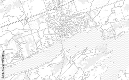 Belleville, Ontario, Canada, bright outlined vector map