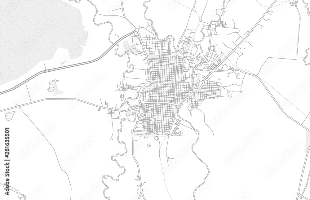 Guantánamo, Guantánamo, Cuba, bright outlined vector map