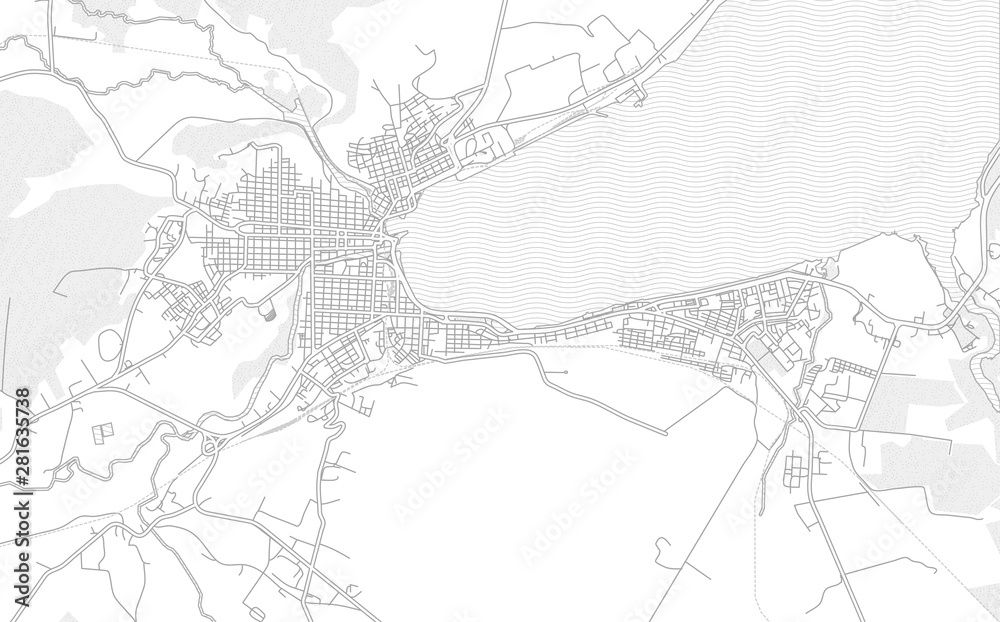 Matanzas, Matanzas, Cuba, bright outlined vector map