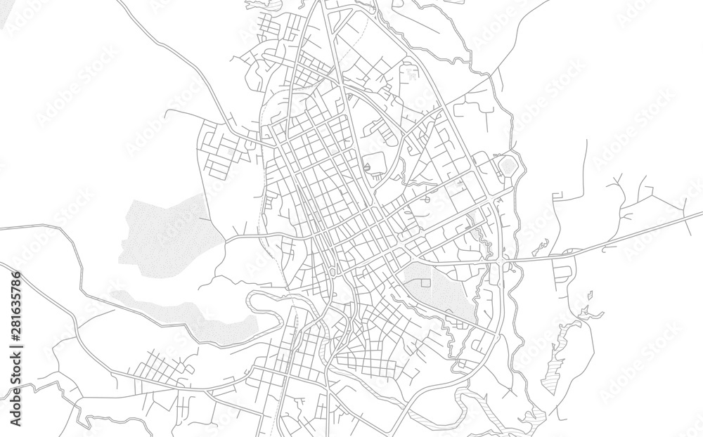 Sancti Spíritus, Sancti Spíritus, Cuba, bright outlined vector map