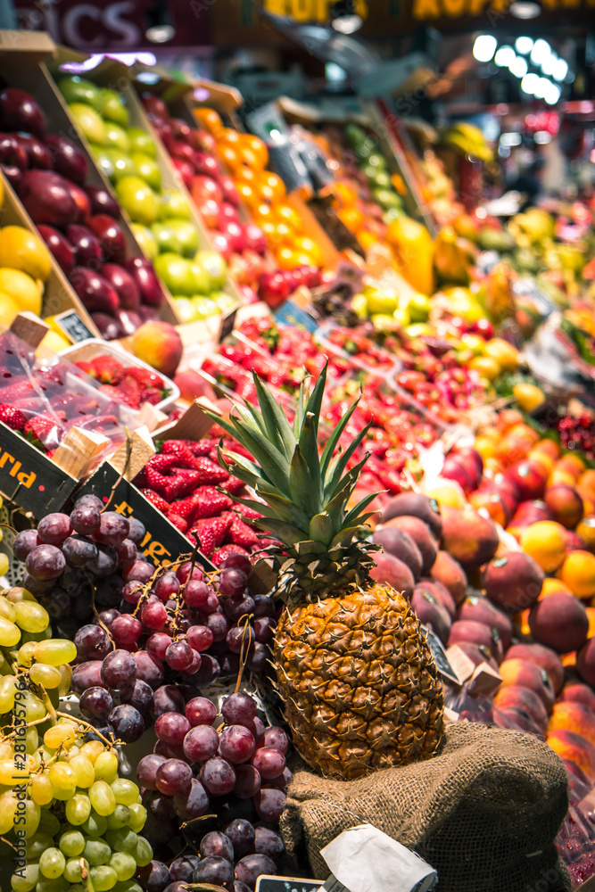 La Boqueria, fruit for sale La Boqueria, fruit for sale