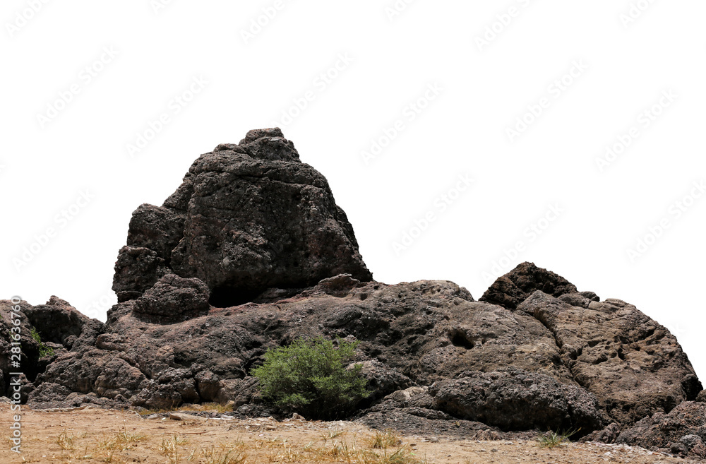 Big rock isolated on white background.
