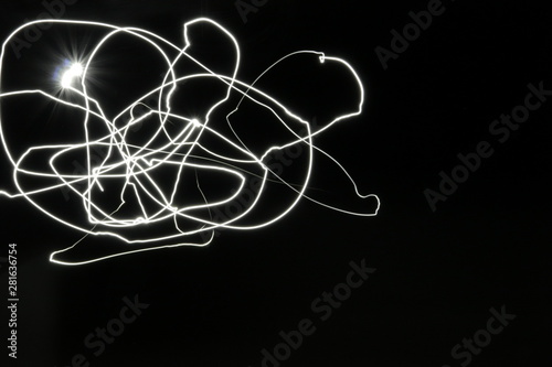 White line long exposure of flash light