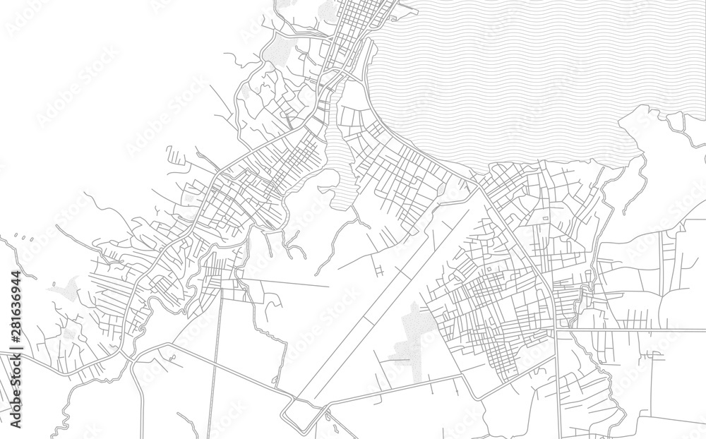Naklejka premium Cap-Haïtien, Nord, Haiti, bright outlined vector map