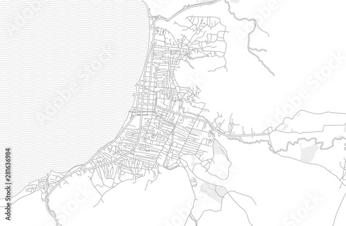 Saint-Marc, Artibonite, Haiti, bright outlined vector map