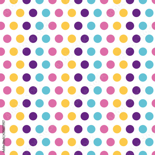 Seamless pattern with yellow and blue circles