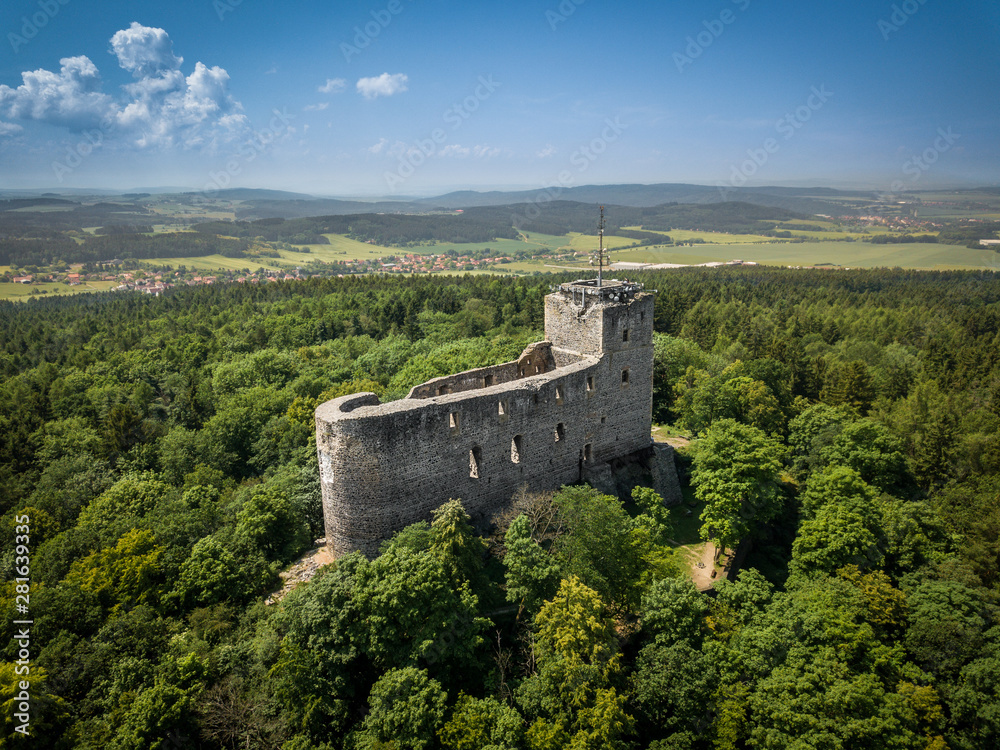 Radyne Castle is a castle situated on a hill of the same name, near the town of Stary Plzenec, in the Pilsner Region of the Czech Republic. Radyne, like the similarly conceived Kasperk.