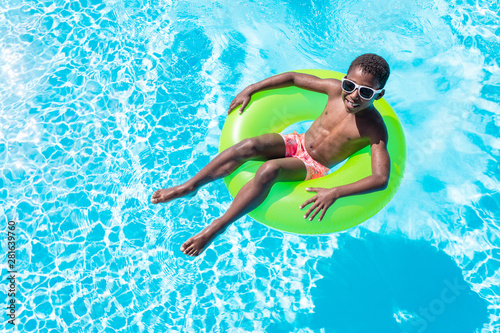black child in the pool