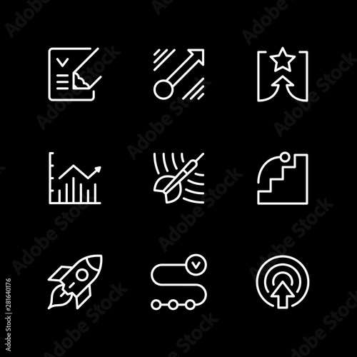 Set line icons of goal