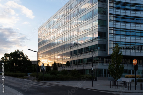 Detail of a modern glass building