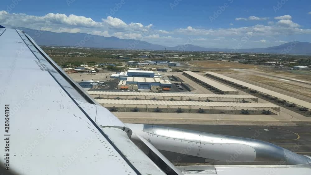 Airline passenger POV during landing
