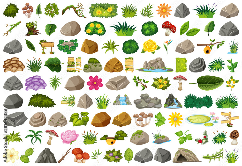Set of isolated objects theme - gardening