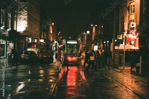 Canvas Print Luas Tram at Night