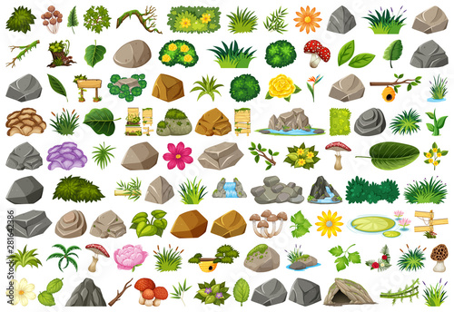 Set of isolated objects theme - gardening