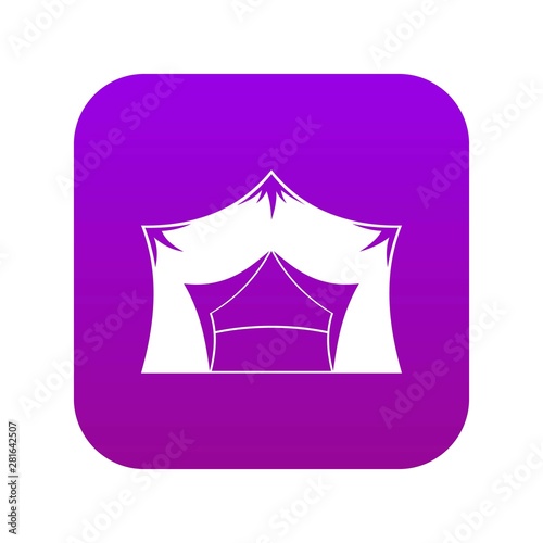 Awning tent icon digital purple for any design isolated on white vector illustration