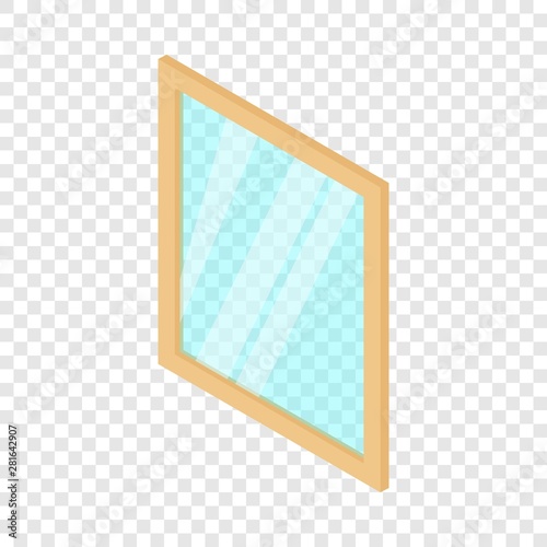 Metal-plastic window frame icon. Isometric illustration of metal-plastic window frame vector icon for web