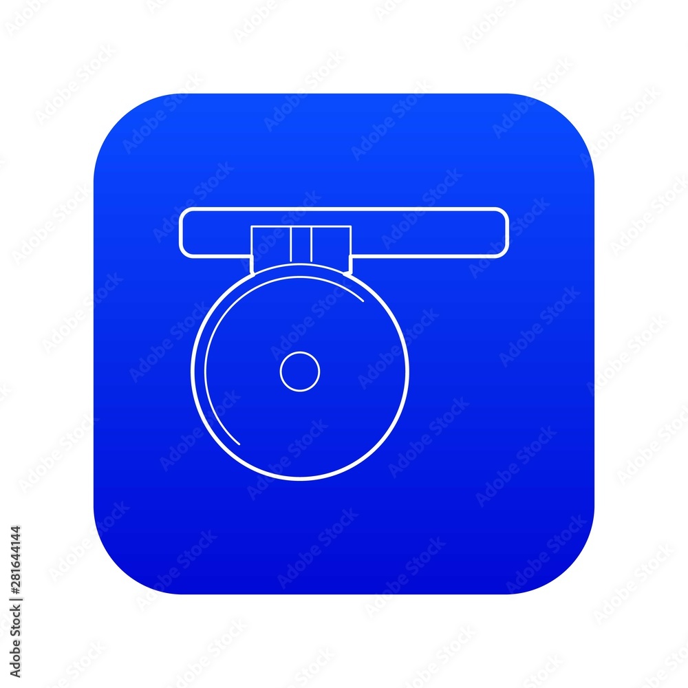 Headlamp reflector icon blue vector isolated on white background