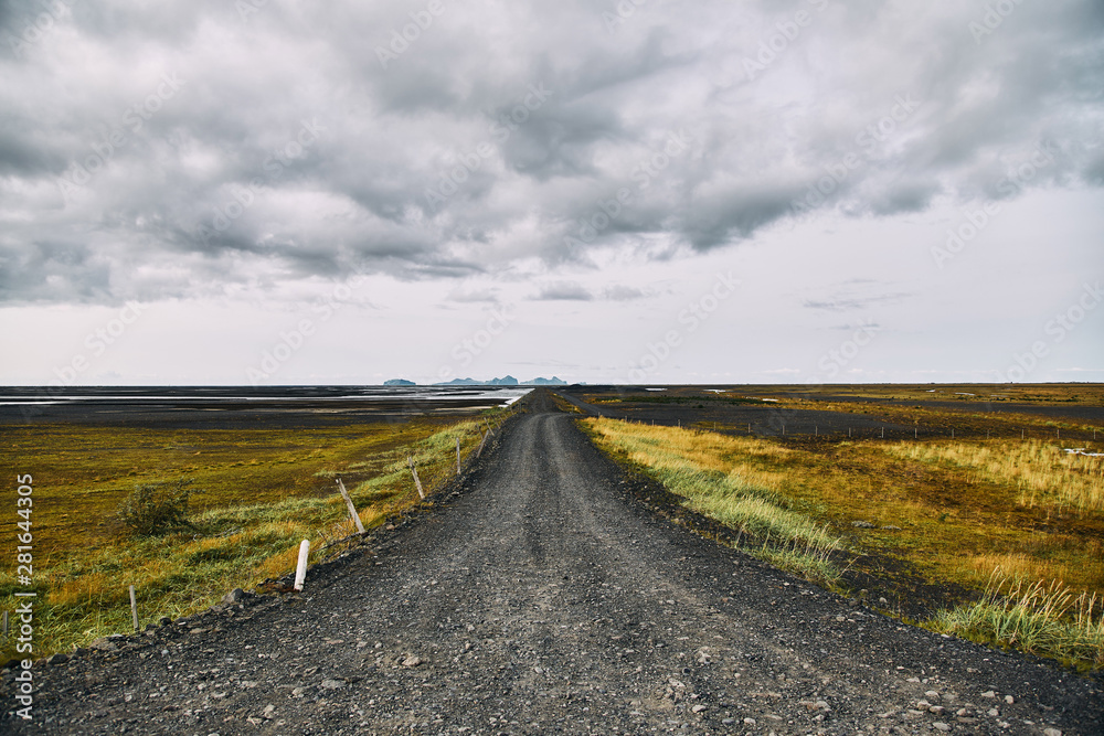 Beautiful road in the incredible landscapes of Iceland Beautiful road in the incredible landscapes of Iceland