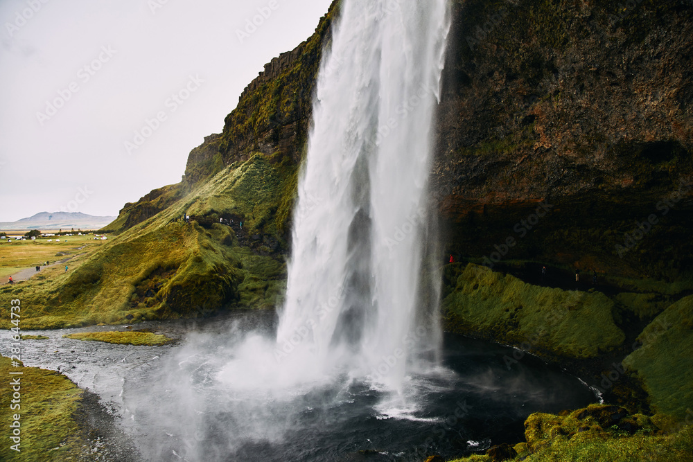 Fantastic Seljalandsfoss waterfall in Iceland during sunny day. Fantastic Seljalandsfoss waterfall in Iceland during sunny day.