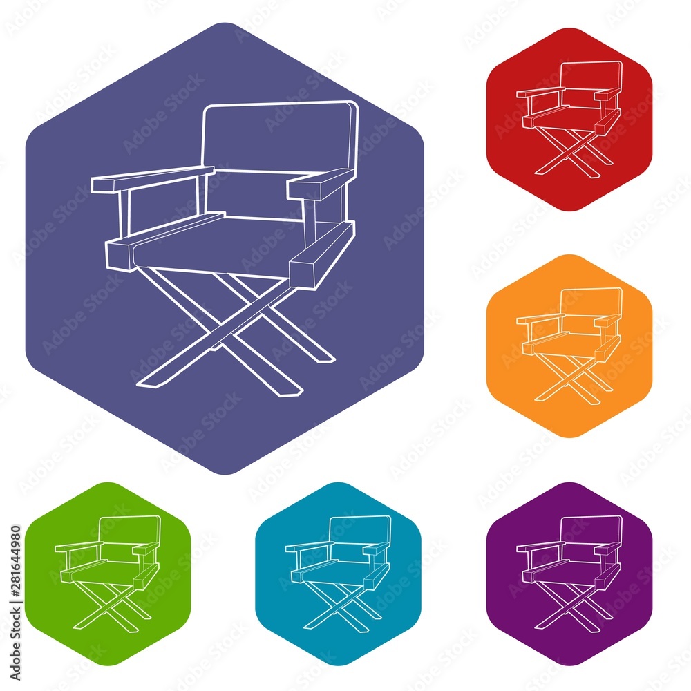 Film director chair icon. Outline illustration of film director chair