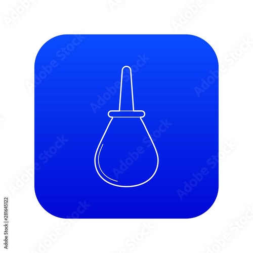 Enema icon blue vector isolated on white background
