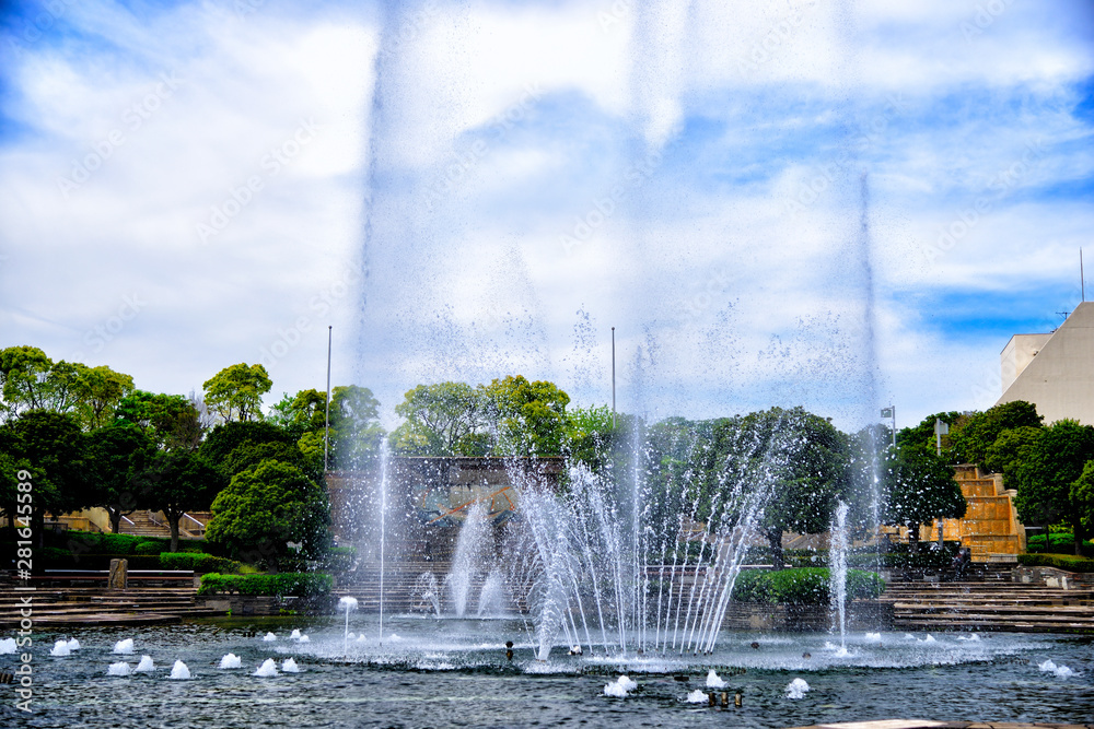 Fountain of Mikasa Park in Yokosuka city, Japan.