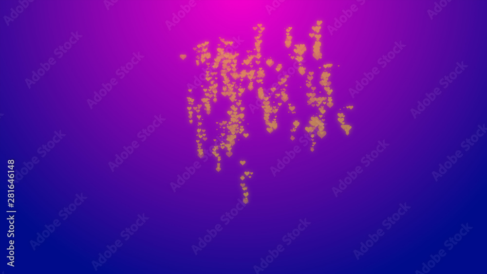 falling heart,  Beautiful heart background for wedding, birthday, valentines day 3d render