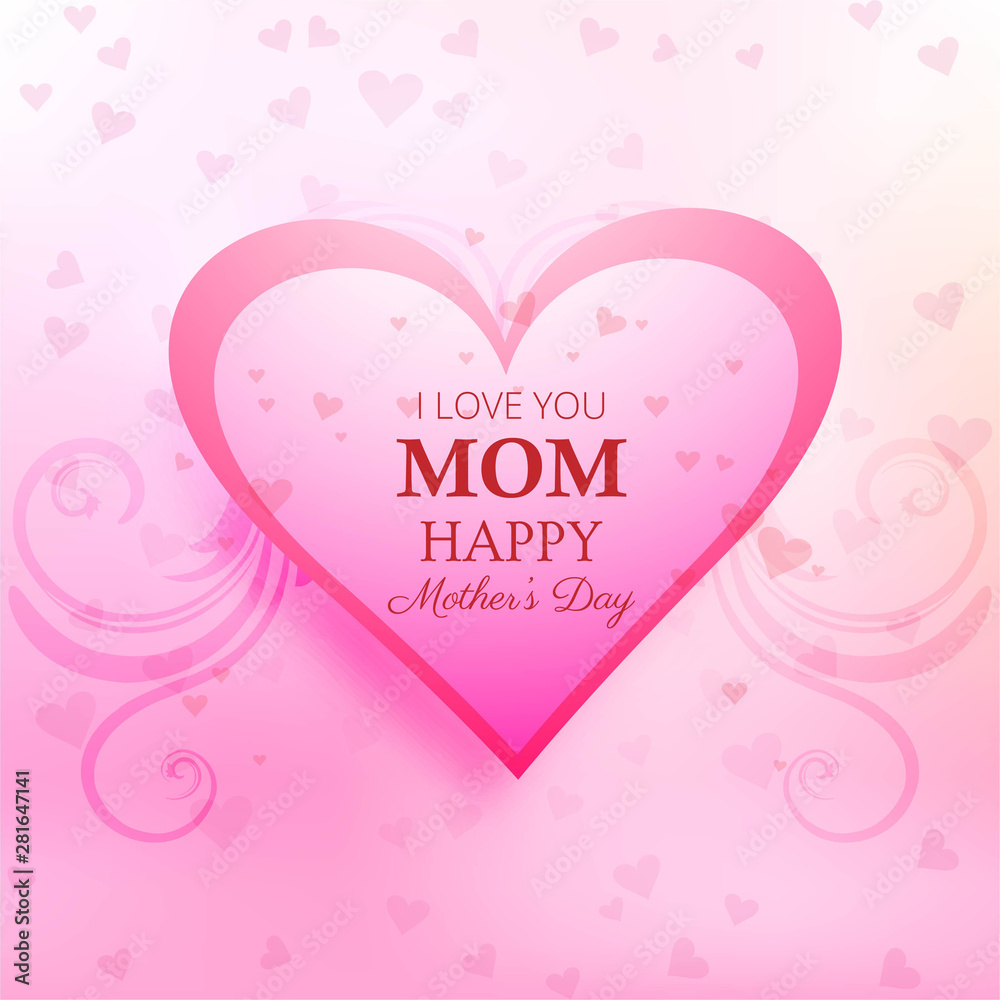 Happy mother's day card with heart background