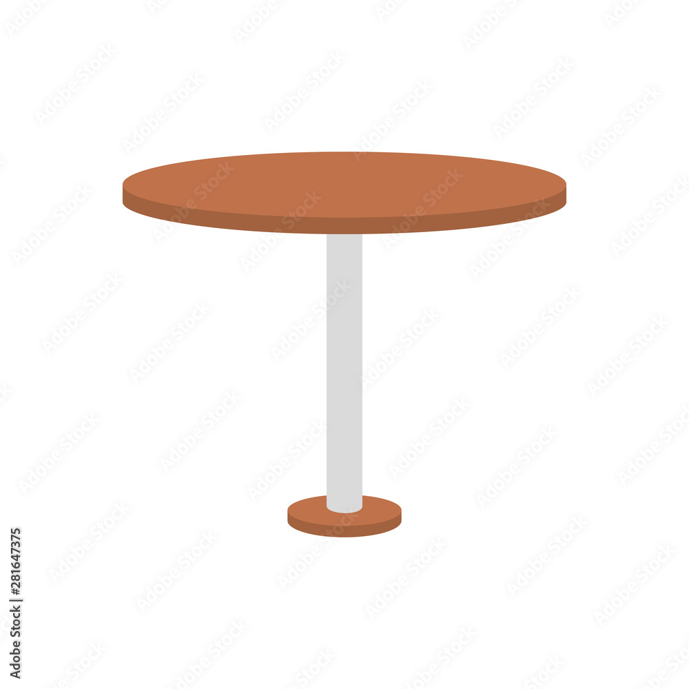 circular table wooden forniture isolated icon circular table wooden forniture isolated icon