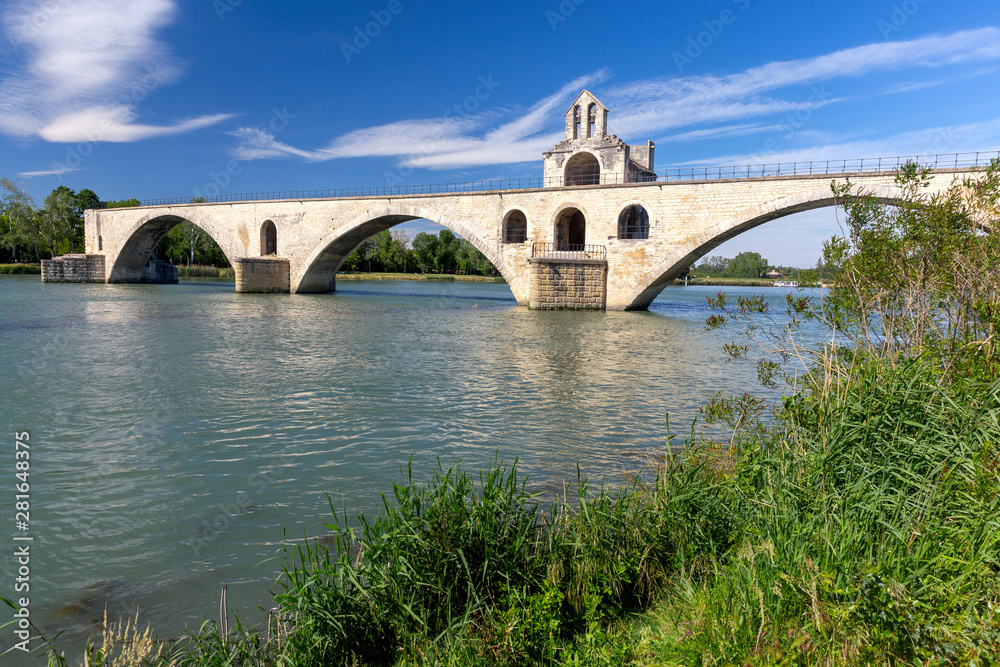 Avignon. Bridge of St. Benezet over the Rhone River. Avignon. Bridge of St. Benezet over the Rhone River.
