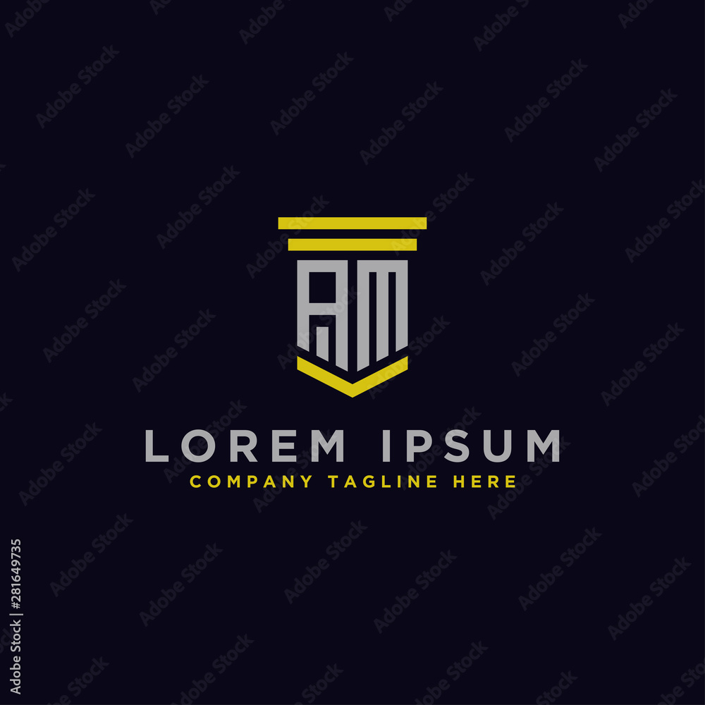 logo design inspiration for companies from the initial letters of the AM logo icon. -Vector logo design inspiration for companies from the initial letters of the AM logo icon. -Vector