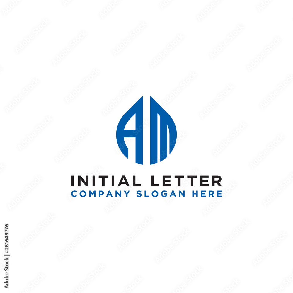 logo design inspiration for companies from the initial letters of the AM logo icon. -Vector