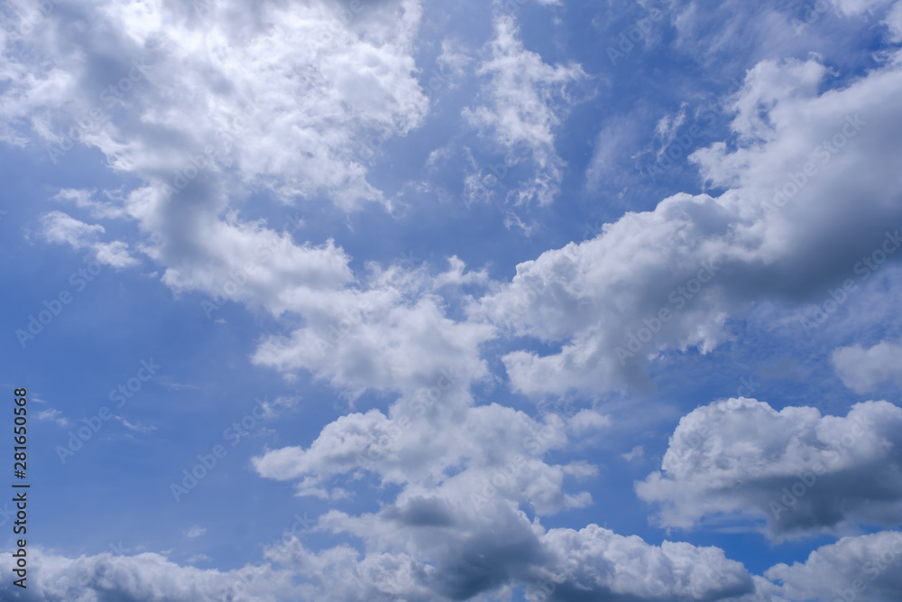 sky clouds, blue fluffy clean, clear Cloudscape beautiful white, bright weather light summer