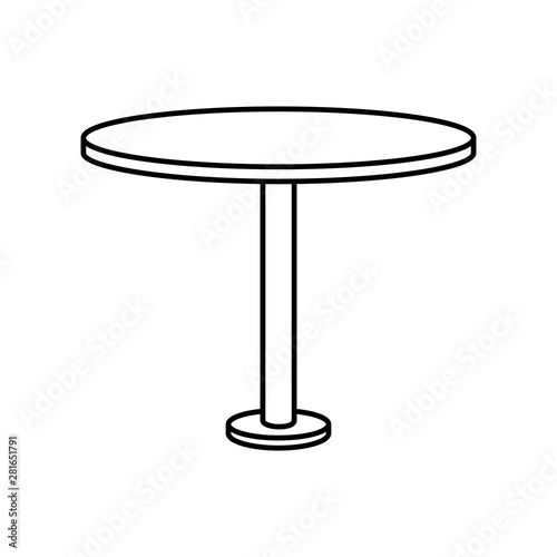 circular table wooden forniture isolated icon