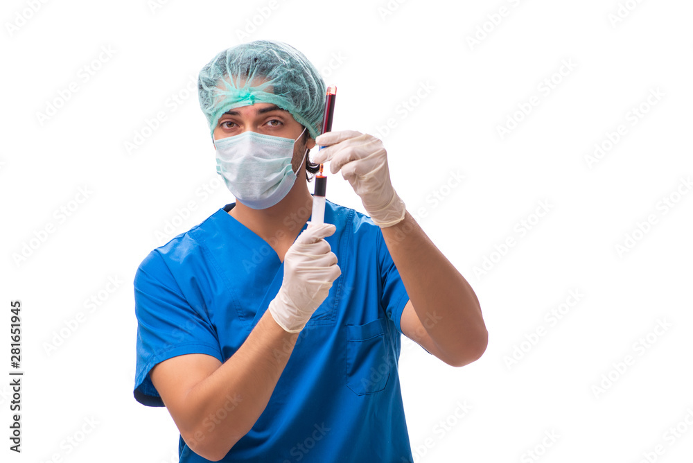 Young handsome doctor isolated on white Young handsome doctor isolated on white