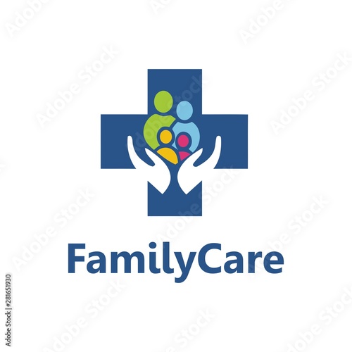 community care and Adoption Logo template vector icon.