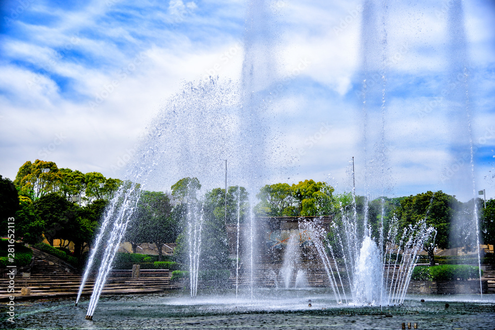 Fountain of Mitaka Park in Yokosuka city, Japan.