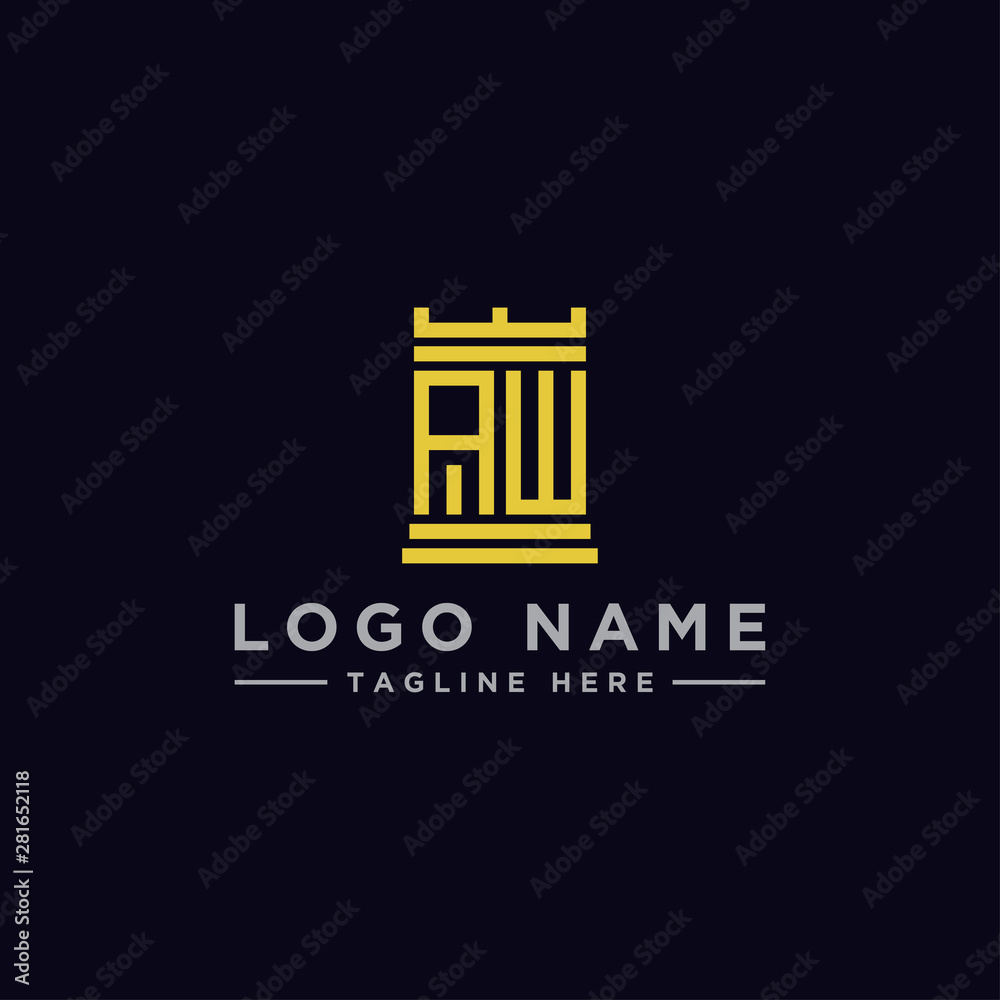 logo design inspiration for companies from the initial letters of the AW logo icon. -Vector
