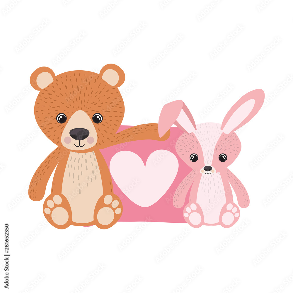 Teddy bear and rabbit design Teddy bear and rabbit design
